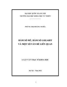 Luận văn thạc sĩ hus hàm số mũ hàm số logarit và một số vấn đề liên quan