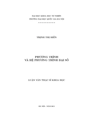 Luận văn thạc sĩ hus phương trình và hệ phương trình đại số 13