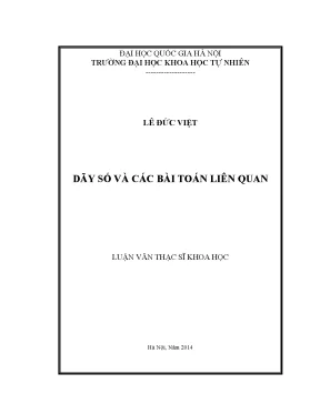 Luận văn thạc sĩ hus dãy số và các bài toán liên quan