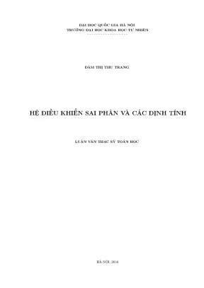 Luận văn thạc sĩ hus hệ điều khiển sai phân và các định tính