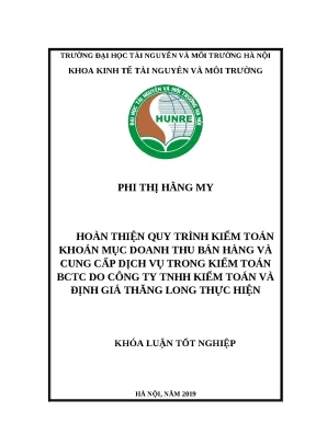 Khóa luận kiểm toán doanh thu