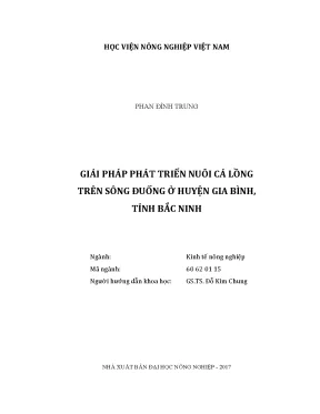 Luận văn thạc sĩ vnua giải pháp phát triển nuôi cá lồng trên sông đuống ở huyện gia bình tỉnh bắc ninh