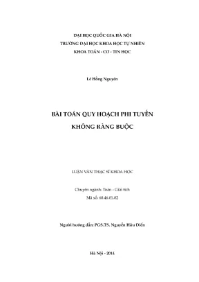Luận văn thạc sĩ hus bài toán quy hoạch phi tuyến không ràng buộc