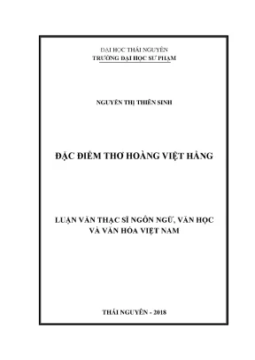 Luận văn thạc sĩ hay đặc điểm thơ hoàng việt hằng
