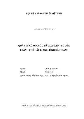 Luận văn thạc sĩ vnua quản lý công chức đã qua đào tạo của thành phố bắc giang tỉnh bắc giang