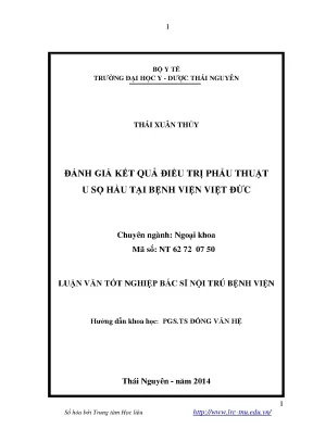 Luận văn thạc sĩ hay đánh giá kết quả điều trị phẫu thuật u sọ hầu tại bệnh viện việt đức