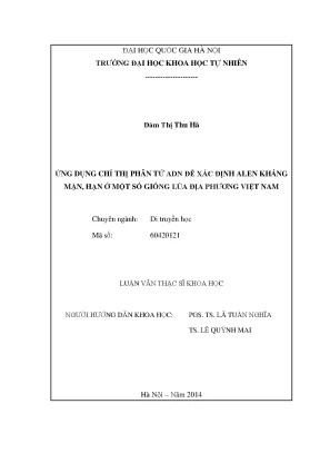 Luận văn thạc sĩ hus nghiên cứu xử lý asen trong nước bằng vật liệu zeolit biến tính bởi sắt được điều chế từ tro bay