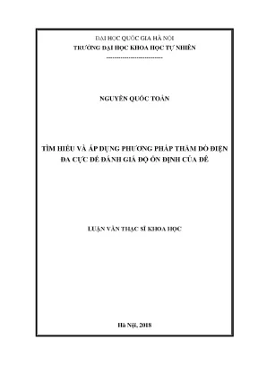Luận văn thạc sĩ hus tìm hiểu và áp dụng phương pháp thăm dò điện đa cực để đánh giá độ ổn định của đê