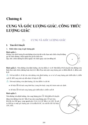 Tài liệu toán lớp 11 chương 6 cung và góc lượng giác
