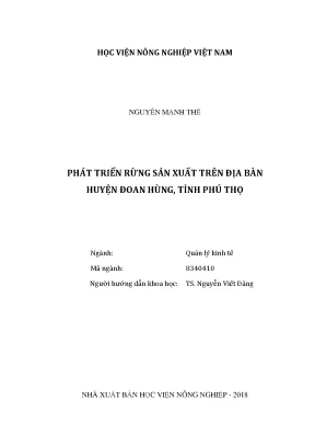 Luận văn thạc sĩ vnua phát triển rừng sản xuất trên địa bàn huyện đoanh hùng tỉnh phú thọ