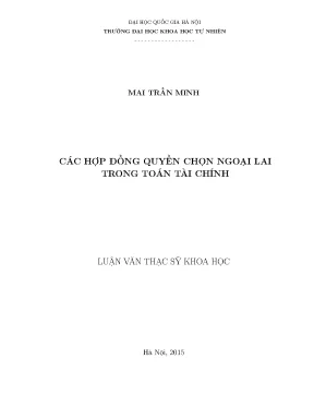 Luận văn thạc sĩ hus các hợp đồng quyền chọn ngoại lai trong toán tài chính