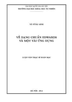 Luận văn thạc sĩ hus về dạng chuẩn edwards và một vài ứng dụng