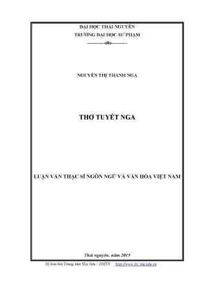 Luận văn thạc sĩ hay luận văn thạc sĩ thơ tuyết nga