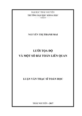 Luận văn thạc sĩ hay lưới tọa độ và số bài toán liên quan
