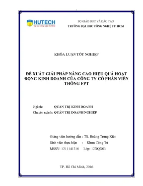 Luận văn thạc sĩ hay đề xuất giải pháp nâng cao hiệu quả hoạt động kinh doanh của công ty cổ phần viễn thông fpt