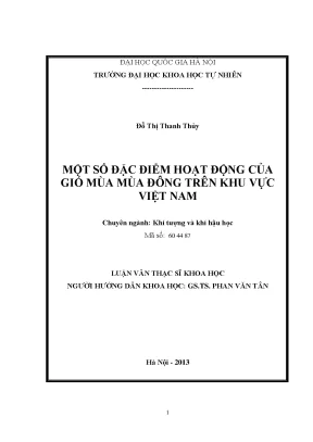 Luận văn thạc sĩ hus một số đặc điểm hoạt động của gió mùa mùa đông trên khu vực việt nam luận văn thạc sĩ khoa học khí quyển và khí tượng 60 44 87