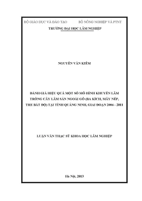 Luận văn thạc sĩ hay đánh giá hiệu quả một số mô hình khuyến lâm trồng cây lâm sản ngoài gỗ ba kích mây nếp tre bát độ tại tỉnh quảng ninh giai đoạn 2006 2011