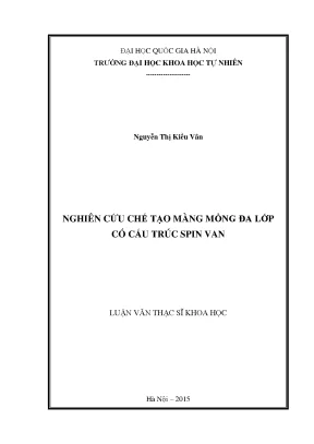 Luận văn thạc sĩ hus nghiên cứu chế tạo màng mỏng có cấu trúc spin van