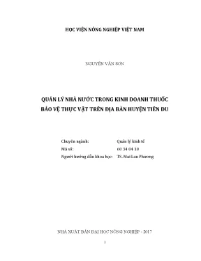 Luận văn thạc sĩ vnua quản lý nhà nước trong kinh doanh thuốc bảo vệ thực vật trên địa bàn huyện tiên du