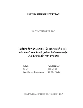 Luận văn thạc sĩ vnua giải pháp nâng cao chất lượng đào tạo của trường cán bộ quản lý nông nghiệp và phát triển nông thôn i