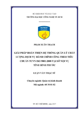 Luận văn thạc sĩ hay giải pháp hoàn thiện hệ thống quản lý chất lượng dịch vụ hành chính công theo tiêu chuẩn tcvn iso 9001 2008 tại sở nội vụ tỉnh bình phước