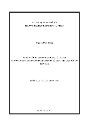 Luận văn thạc sĩ hus nghiên cứu xây dựng hệ thống xử lý asen cho nước sinh hoạt công suất 5m3 ngày sử dụng vật liệu bùn đỏ biến tính