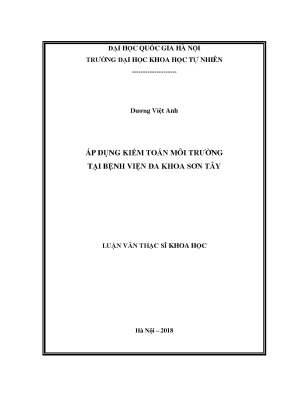 Luận văn thạc sĩ hus áp dụng kiểm toán môi trường tại bệnh viện đa khoa sơn tây