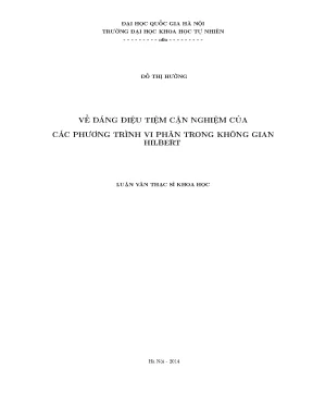 Luận văn thạc sĩ hus về dáng điệu tiệm cận nghiệm của các phương trình vi phân trong không gian hilbert