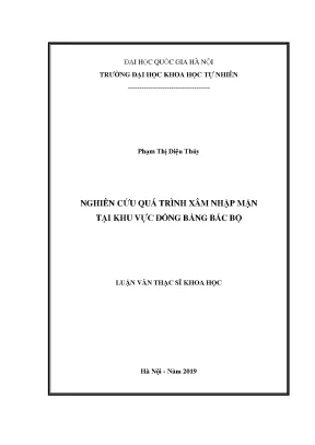 Luận văn thạc sĩ hus nghiên cứu quá trình xâm nhập mặn tại khu vực đồng bằng bắc bộ