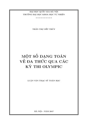 Luận văn thạc sĩ hus một số dạng toán về đa thức qua các kỳ thi olympic
