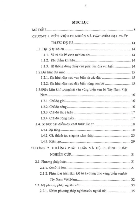 Luận văn thạc sĩ hus đặc điểm thành phần vật chất và lịch sử phát triển các thành tạo trầm tích dệ tứ vùng biển ven bờ tây nam việt nam