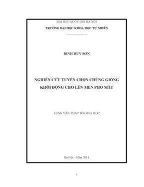 Luận văn thạc sĩ hus nghiên cứu tuyển chọn chủng giống khởi động cho lên men pho mát