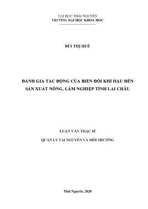 Luận văn thạc sĩ hay đánh giá tác động của biến đổi khí hậu đến sản xuất nông lâm nghiệp tỉnh lai châu
