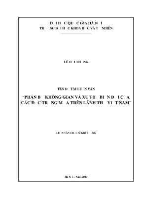 Luận văn thạc sĩ hus phân bố không gian và xu thế biến đổi của các đặc trưng mưa trên lãnh thổ việt nam