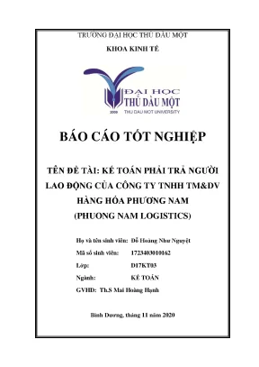 Khóa luận tốt nghiệp kế toán phải trả người lao động tại công ty tnhh tmdv hàng hóa phương nam