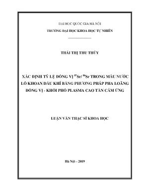 Luận văn thạc sĩ hus xác định tỷ lệ đồng vị 87sr 86sr trong mẫu nước lỗ khoan dầu khí bằng phương pháp pha loãng đồng vị khối phổ plasma cao tần cảm ứng