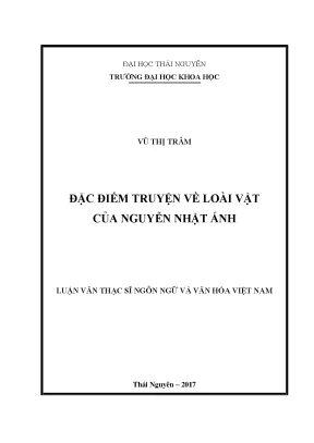 Luận văn thạc sĩ hay đặc điểm truyện về loài vật của nguyễn nhật anh