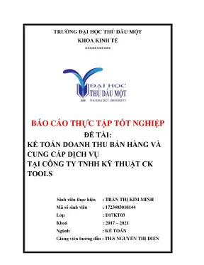 Khóa luận tốt nghiệp kế toán doanh thu bán hàng và cung cấp dịch vụ