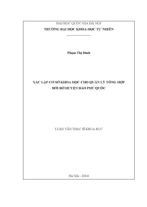 Luận văn thạc sĩ hus xác lập cơ sở khoa học cho quản lý tổng hợp đới bờ huyện đảo phú quốc