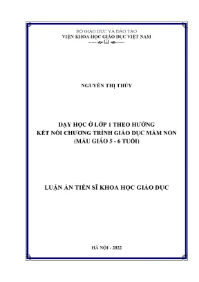 Luận án tiến sĩ dạy học ở lớp 1 theo hướng kết nối chương trình giáo dục mầm non mẫu giáo 5 6 tuổi