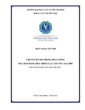 Chuyển rủi ro trong hoạt động mua bán hàng hóa theo luật thương mại 2005
