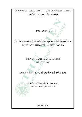 Luận văn thạc sĩ hay đánh giá kết quả đấu giá quyền sử dụng đất tại thành phố sơn la tỉnh sơn la