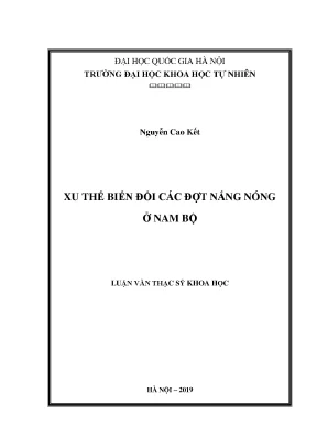 Luận văn thạc sĩ hus xu thế biến đổi các đợt nắng nóng ở nam bộ