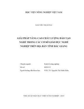 Luận văn thạc sĩ vnua giải pháp nâng cao chất lượng đào tạo nghề trong các cơ sở giáo dục nghề nghiệp trên địa bàn tỉnh bắc giang