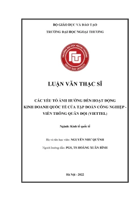 Các yếu tố ảnh hưởng đến hoạt động kinh doanh quốc tế