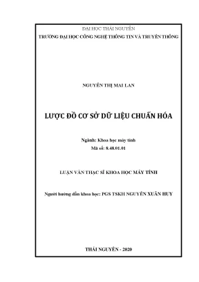 Luận văn thạc sĩ hay lược đồ cơ sở dữ liệu chuẩn hóa