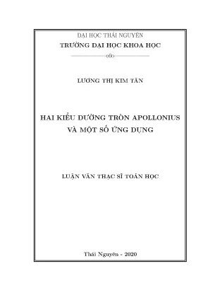 Luận văn thạc sĩ hay hai kiểu đường tròn apllonius và một số ứng dụng