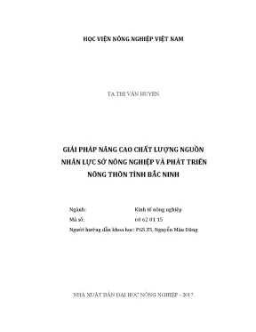 Luận văn thạc sĩ vnua giải pháp nâng cao chất lượng nguồn nhân lực sở nông nghiệp và phát triển nông thôn tỉnh bắc ninh