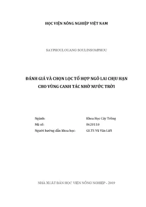 Luận văn thạc sĩ vnua đánh giá và chọn lọc tổ hợp ngô lai chịu hạn cho vùng canh tác nhờ nước trời