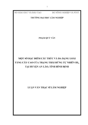 Luận văn thạc sĩ hay một số đặc điểm cấu trúc và đa dạng loài tầng cây cao của trạng thái rừng tự nhiên iiia tại huyện an lão tỉnh bình định